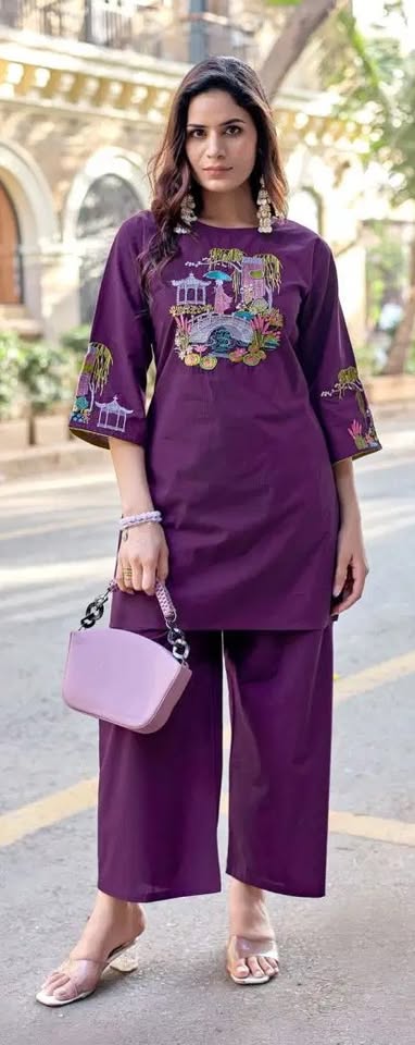 Dhabu Cotton Co-ord Set with Pocket Detailing, Thread and Hand Work Embellishments
