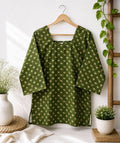 Elegant Short Kurti Crafted from Premium Jaipur Cotton with Classic Print Details