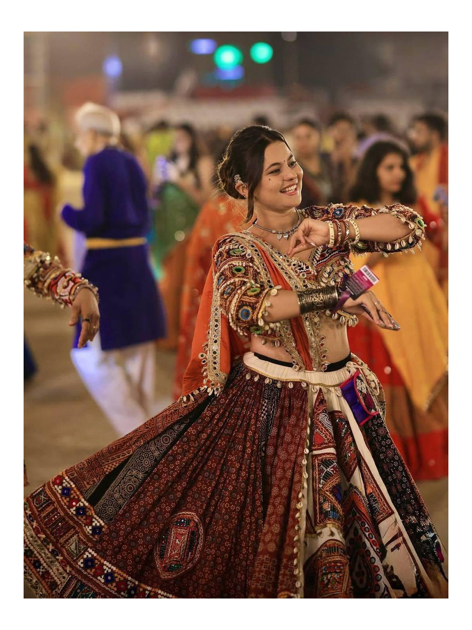 Maslin Cotton Lehenga Featuring Digital Mirror Print, Canvas Patta Border, Handmade Codi‑Lace, Paired With Georgette Sequined Dupatta and Heavy Maslin Cotton Choli
