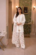 Pure Natural Crape Embroidered Full‑Sleeve Top with Heavy Sequence Work, Faux Georgette Digital Print Farshi Pant and Fox Georgette Embroidered Dupatta