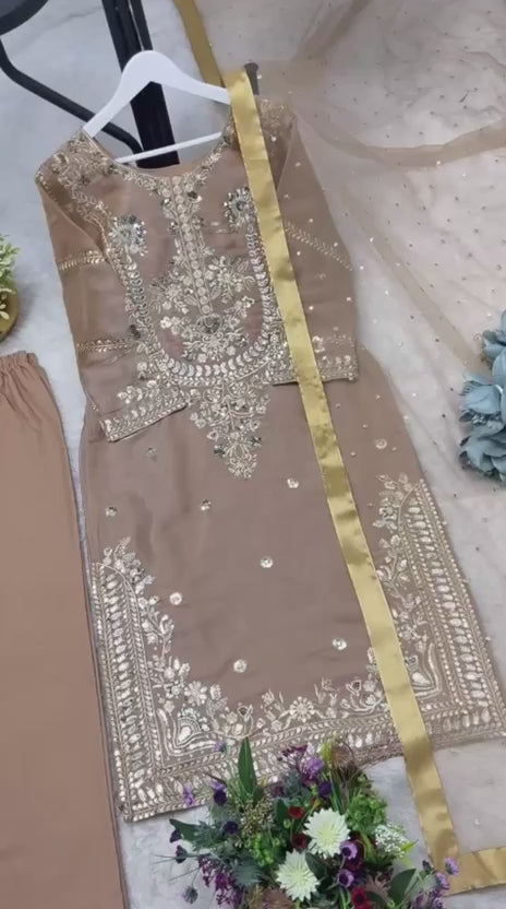 Pakistani Designer Collection In Jimmy Choo Silk Fully Stitched Ready To Wear