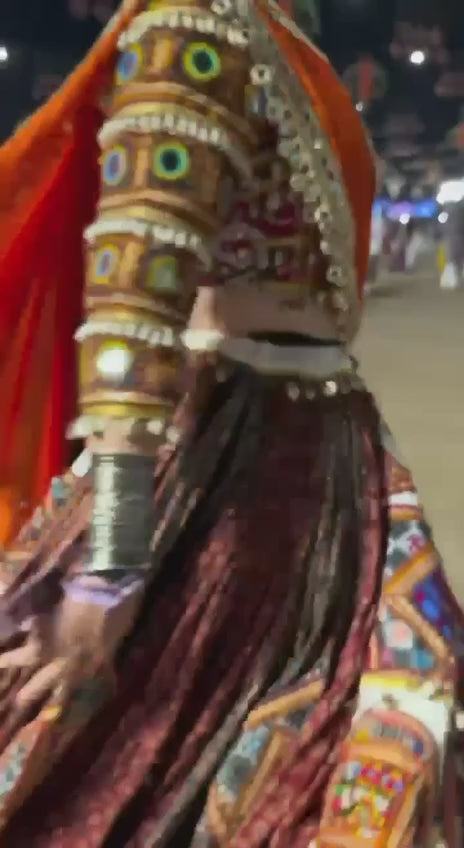 Maslin Cotton Lehenga Featuring Digital Mirror Print, Canvas Patta Border, Handmade Codi‑Lace, Paired With Georgette Sequined Dupatta and Heavy Maslin Cotton Choli